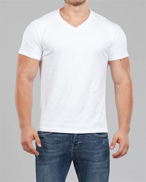 michael kors white cotton mens v-neck t shirt